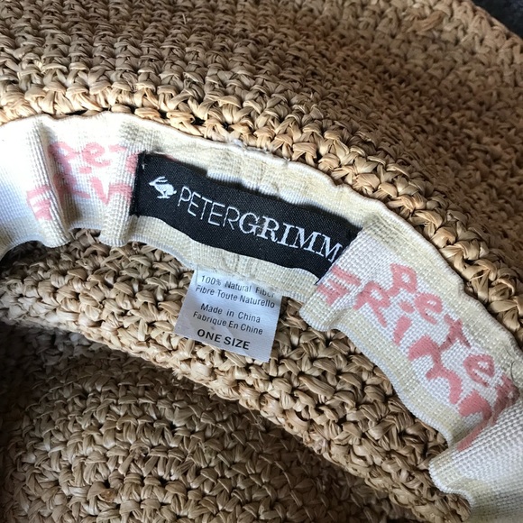 Peter Grimm Straw Hat Women's Floppy Round Vacation Beach Summer BOHO style - Picture 9 of 16